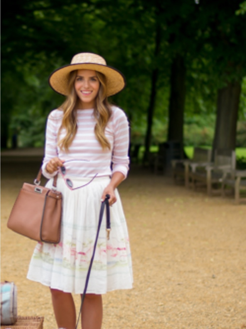 GAP Pink and White Striped Long Sleeve Tee gal meets glam Julia Berolzheimer